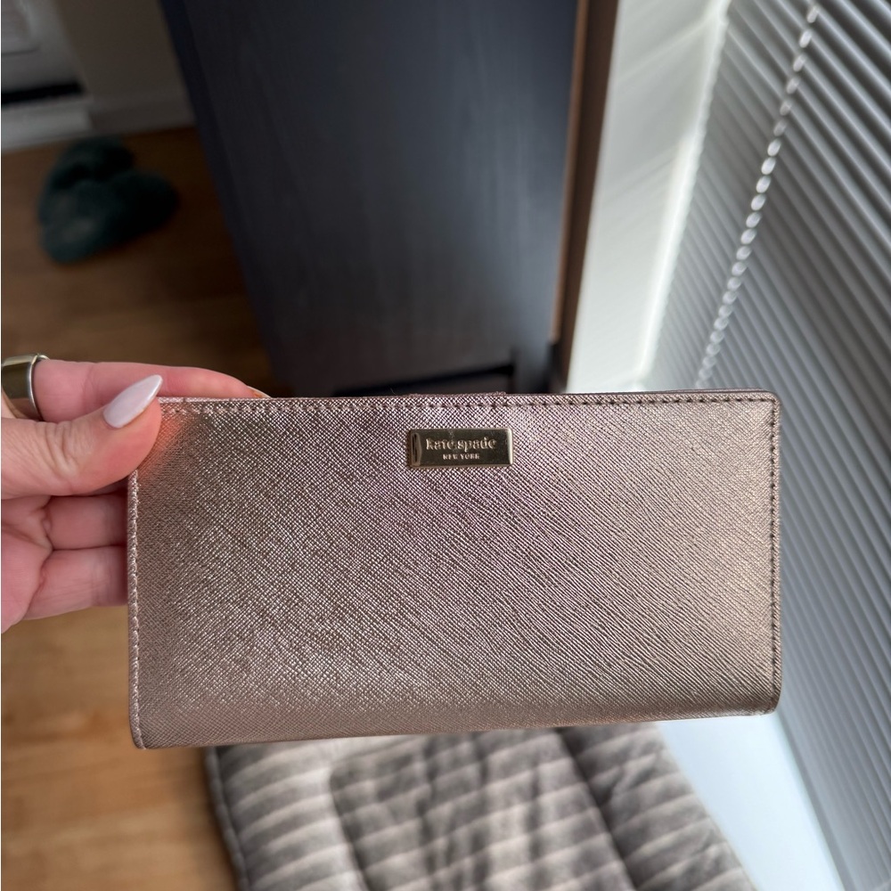 Kate Spade Rose Gold Textured Wallet